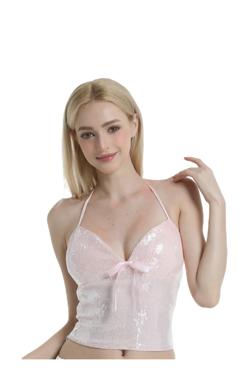 Rosette Fairy Dust Sequin Mini Skirt + Petticoat (Pink) - Angel Ruche