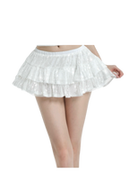 Diamond Fairy Dust Sequin Mini Skirt + Petticoat (White)