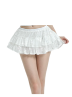Diamond Fairy Dust Sequin Mini Skirt + Petticoat (White) - Angel Ruche