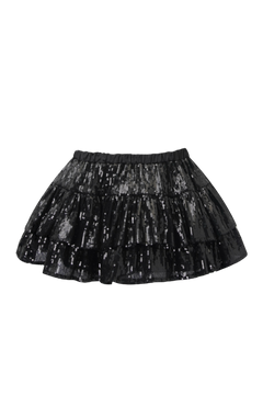 Onyx FairyDust Sequin Mini Skirt + Petticoat (Black)