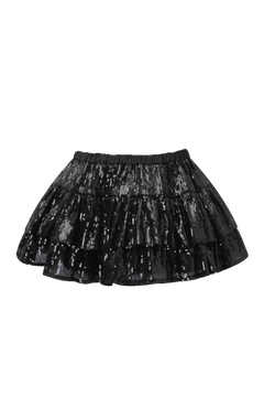 Onyx FairyDust Sequin Mini Skirt + Petticoat (Black) - Angel Ruche