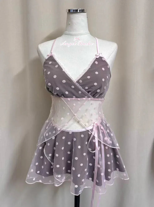 Maison Polka Babydoll Wrap Set - Angel Ruche