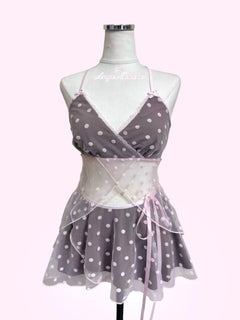 Maison Polka Babydoll Wrap Set - Angel Ruche