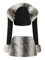 My True Form Fawn Set- Black (Fur Bolero + Skirt Set) - Angel Ruche