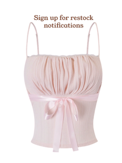My True Form Cotton Cami Top (Pink Bow)