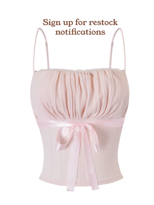 My True Form Cotton Cami Top (Pink Bow) - Angel Ruche
