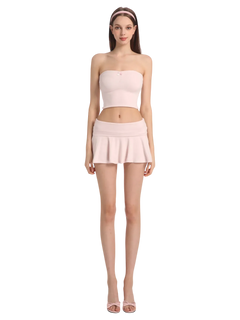 Pink Pilate Princess Fold Over Flare Mini Skirt - Angel Ruche