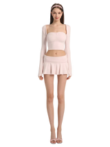Pilate Princess Fold Over Flare Mini Skirt(Rose Pink)