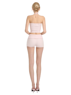 Spring Kissed Knit Halter and Shorts Set (Baby Pink)