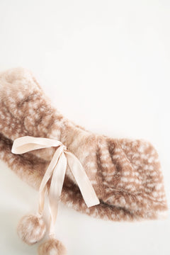 Sugar Pom Fur Pullover Cape (Deer Print) - Angel Ruche
