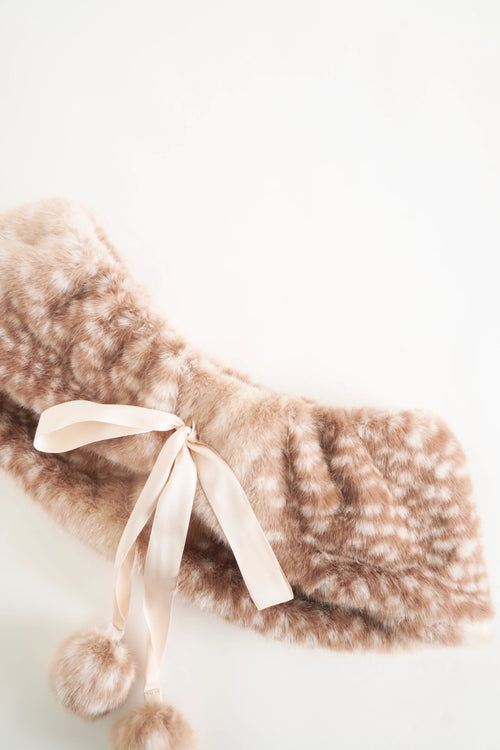 Sugar Pom Fur Pullover Cape (Deer Print) - Angel Ruche