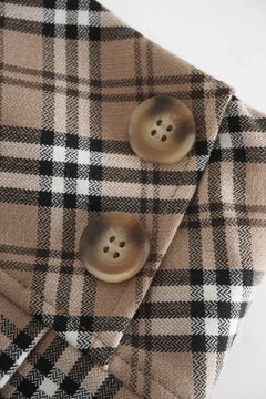 Girly Plaid Pleated Mini Skirt (Khaki) - Angel Ruche
