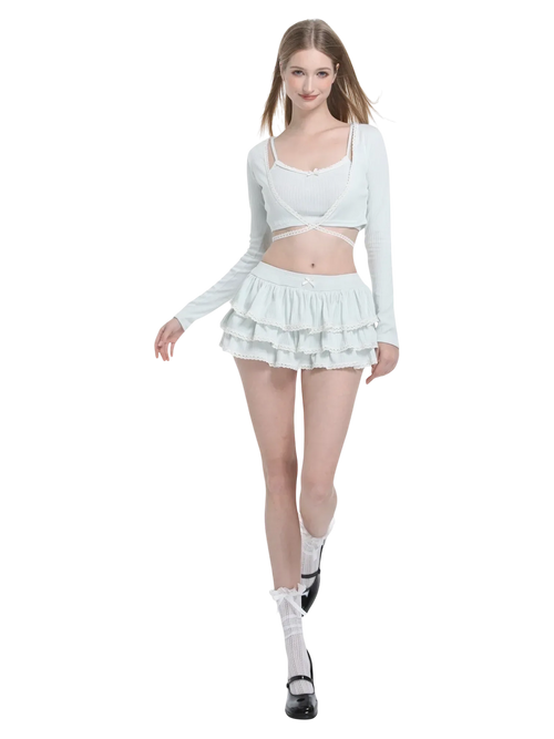 Ballerina Bliss Wrap Cardigan (Minty Green) - Angel Ruche