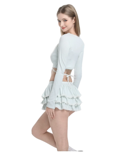 Ballerina Bliss Ruffle Mini Skirt (Minty Green) - Angel Ruche