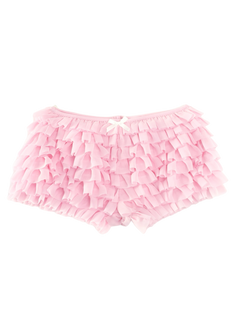 Delicate Pink Chiffon Ruffles Shorts