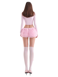 Delicate Pink Chiffon Ruffles Shorts - Angel Ruche
