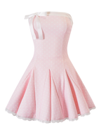 Dolly Polka Dot Dress + Petticoat (Pink)