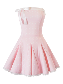 Dolly Polka Dot Dress + Petticoat (Pink)