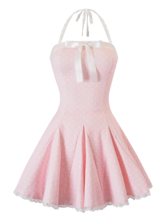 Dolly Polka Dot Dress + Petticoat (Pink) - Angel Ruche