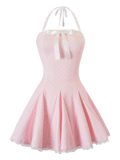 Dolly Polka Dot Dress + Petticoat (Pink)