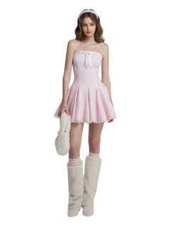 Dolly Polka Dot Dress + Petticoat (Pink) - Angel Ruche