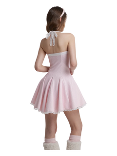 Dolly Polka Dot Dress + Petticoat (Pink) - Angel Ruche