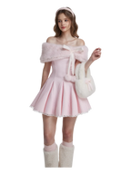 Sugar Pom Fur Pullover Stretchy Shoulder Cape (Pink) - Angel Ruche