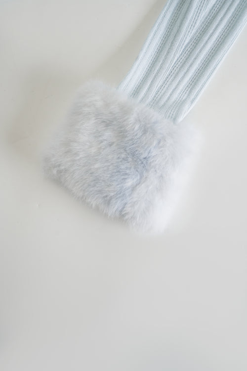 My True Form Fawn Fur Bolero Cardigan (Snow Blue)