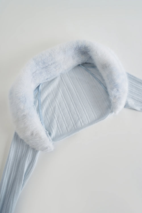 My True Form Fawn Fur Bolero Cardigan (Snow Blue) - Angel Ruche