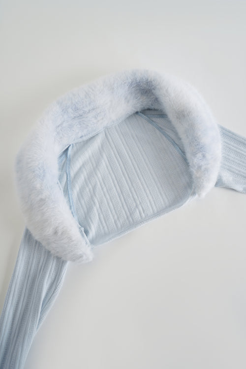 My True Form Fawn Fur Bolero Cardigan (Snow Blue) - Angel Ruche