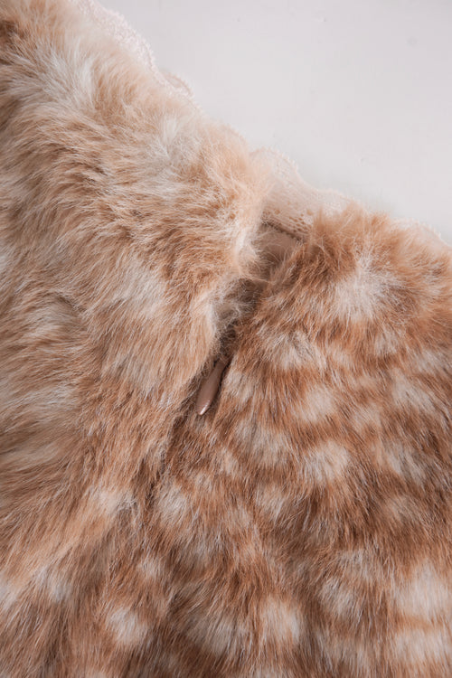 My True Form Fawn Mid-Rise Fur Lace Skirt