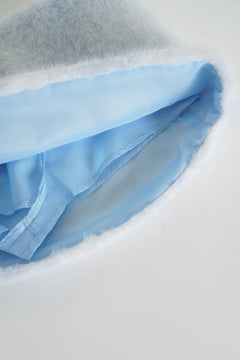 My True Form Fawn Mid-Rise Fur Lace Skirt (Snow Blue) - Angel Ruche