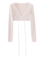 Ballerina Bliss Wrap Cardigan (Beige) - Angel Ruche