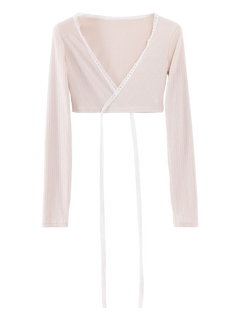 Ballerina Bliss Wrap Cardigan (Beige) - Angel Ruche