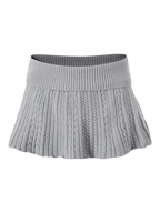 Cozy Cloud Cable Knit Mid-Rise Skirt (Grey) - Angel Ruche