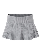 Cozy Cloud Cable Knit Mid-Rise Skirt (Grey)