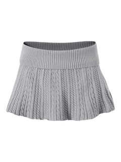 Cozy Cloud Cable Knit Mid-Rise Skirt (Grey) - Angel Ruche
