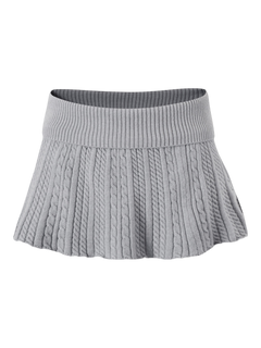 Cozy Cloud Cable Knit Mid-Rise Skirt (Grey)