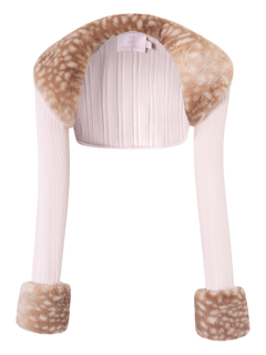My True Form Fawn Fur Bolero Cardigan
