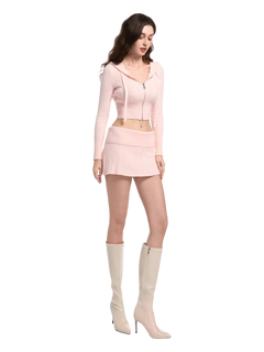 Strawberry Milk Cable Knit Set (Pink) - Angel Ruche