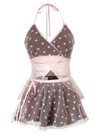 Maison Polka Babydoll Wrap Set - Angel Ruche