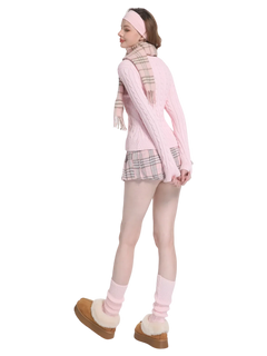 Love Letter Cable Knit V Neck Sweater (Pink) - Angel Ruche