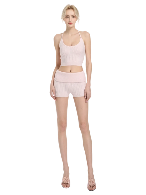 Spring Kissed Knit Halter (Baby Pink) - Angel Ruche