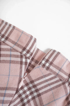 Girly Plaid Pleated High Rise Skirt (Pink) - Angel Ruche