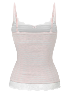 Muse Cotton Reversible Lace Cami (Pink Grey Stripe)