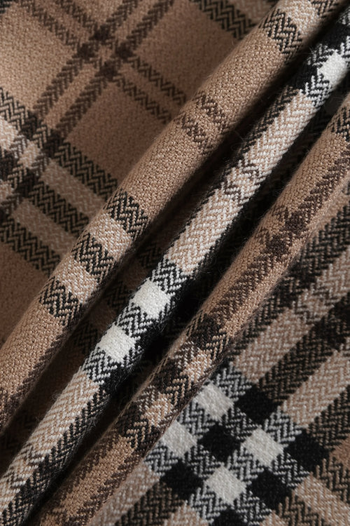 Girly Plaid Pleated High Rise Skirt (Khaki) - Angel Ruche