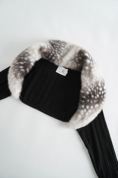 My True Form Fawn Fur Bolero Cardigan (Black)