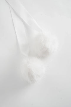 Sugar Pom Fur Pullover Cape (White) - Angel Ruche