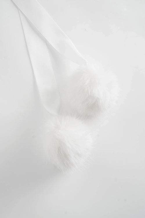 Sugar Pom Fur Pullover Cape (White) - Angel Ruche