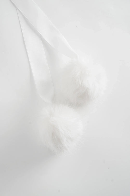 Sugar Pom Fur Pullover Cape (White) - Angel Ruche